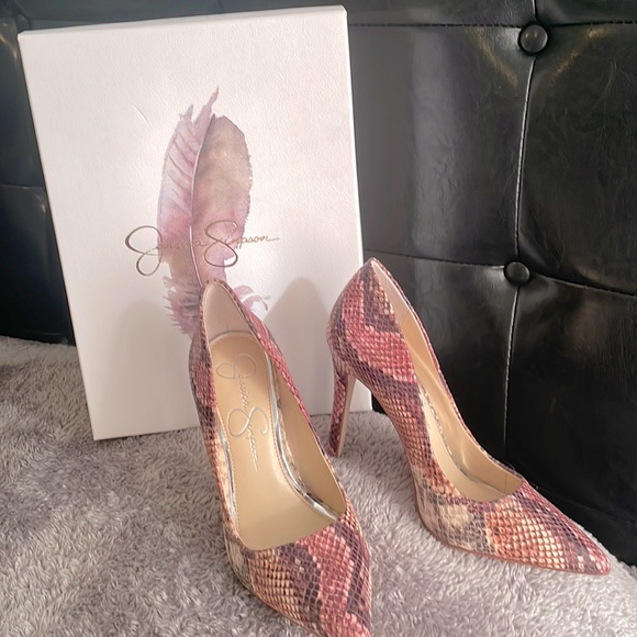 Jessica Simpson Shoes - Jessica Simpson Copper Snake Print Platform 5 1/2M
